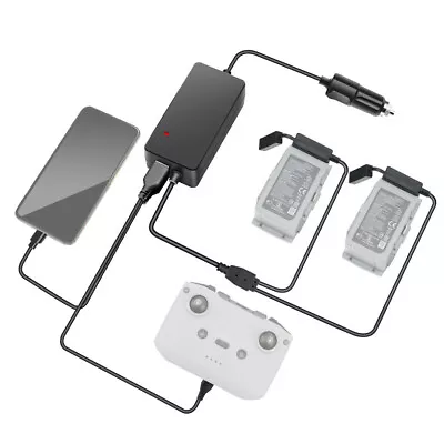 $48.69 • Buy Car Charger Battery Remote Control USB Charging Dock For DJI Mavic Air 2 Black