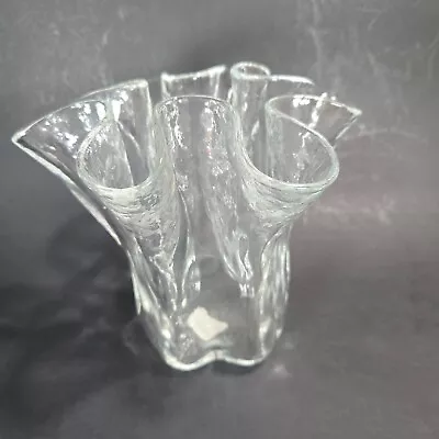 Muurla Eva Ruffle/Handkerchief/Napkin Vase MCM Hand Blown Glass Crate Barrel 6  • $34.99