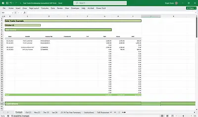 Sole Trader Bookkeeping Self Employed Expenses Spreadsheet Excel Google • £5.99