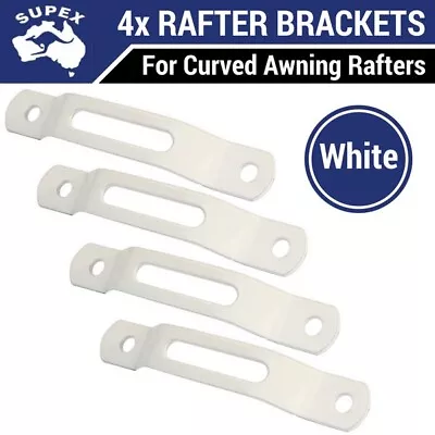 4x White Mounting Brackets For Caravan Awning Rafter Or Anti Flap Kit Bracket • $24.95