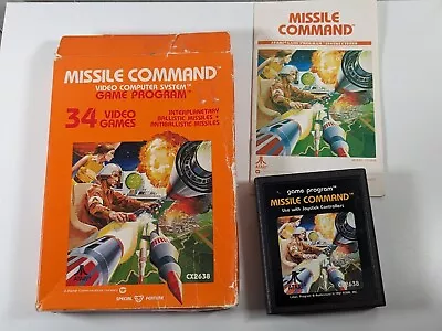 Tested/Works Missile Command - Atari - Atari 2600 Complete W Manual - Combined • $9.99