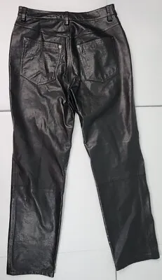 Vintage Tulliano Men 32x30 Motorcycle Soft Genuine Leather Jeans/Pants Black  • $128