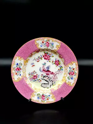 Minton C.1912-50 'Pink Cockatrice' 9646 Bread Plate 16 Cm Globe Wreath England  • $55.19