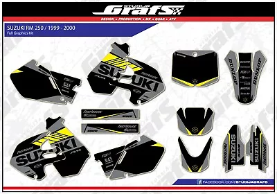 1999 2000 Graphics Kit For SUZUKI RM250 99 00 RM 250 250RM Decals Sticker Deco • $149