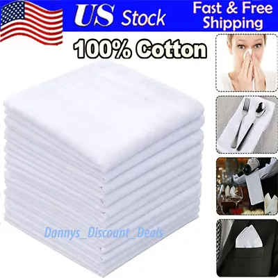 13x Handkerchiefs Cotton Classic Hankies Large Men Hankerchief Hanky Pocket Gift • $11.49