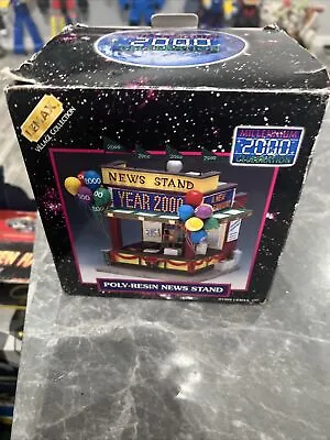 Lemax Millennium 2000 Celebration Poly-Resin News Stand In Original Box NEW!!!!! • $20