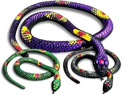 £3.45 • Buy 70cm Gross Stretchy Rubber Snake Novelty Gag Toys Party Bag Fillers Kids Toy NEW