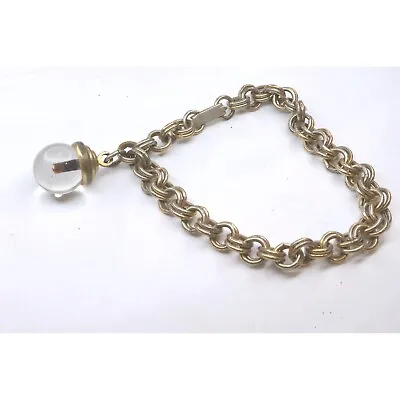 Vintage Mustard Seed Charm Bracelet Double Rolo Chain Links • $44.99