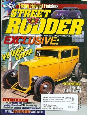 $4.50 • Buy 2002 Street Rodder Magazine: V-8 Quick Change/Fixing Flawed Finishes/Ridler