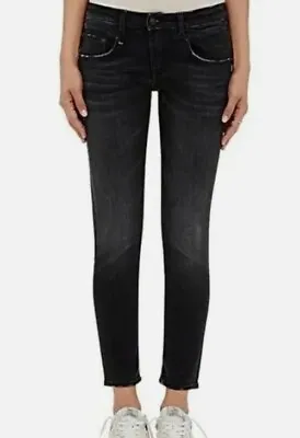 R13 Jeans Boy Skinny In Black Marble Relaxed Mid Rise 5-Pocket Denim Size 27 (E • $70