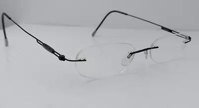 Vintage Silhouette 7534 Black Oval Rimless Metal Sunglasses Austria FRAMES ONLY • $37.40