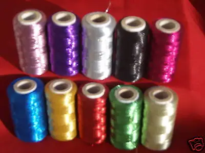 £8.99 • Buy 10  Metallic Thread Spools,10 Different Color 300 YARDS EACH, + 4 Free Spools