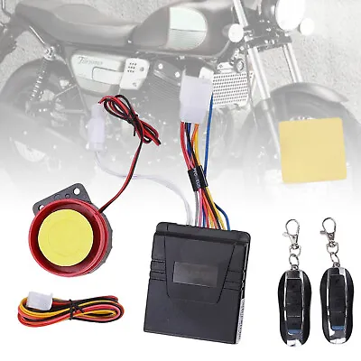 Motorcycle Scooter Security Alarm System Anti-theft 2Remote Control Engine Start • $14.81