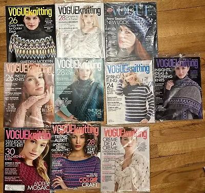 Lot Of 10 Vintage Vogue Knitting Magazines 2014 & 2015 • $20