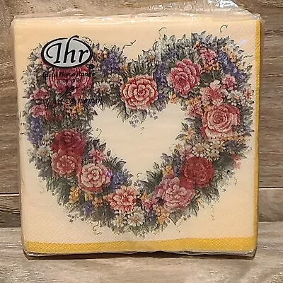 IHR Ideal Home Range Marcel Schurman Napkins Hearts Flowers Valentine’s Day • $5.50