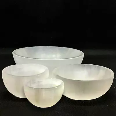 Moroccan Selenite Crystal Round Bowl Healing Chakra Hand Polished A Grade Dish  • £58.99