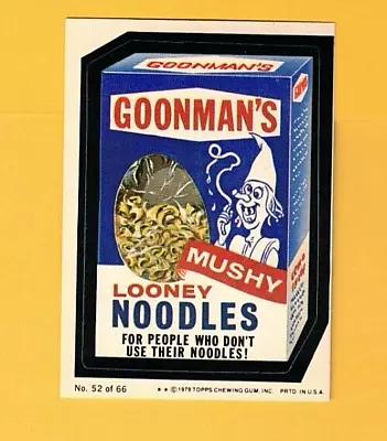 Wacky Packages Sticker (vintage)   Goonman's Looney Noodles   Topps 1979  #52 • $2