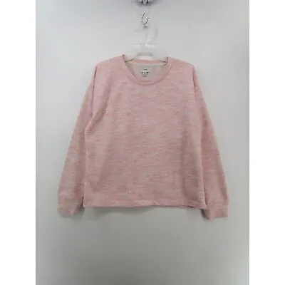 J. Crew Womens M Pullover Crew Neck Long Sleeve Sweatshirt Pink Marled • $16