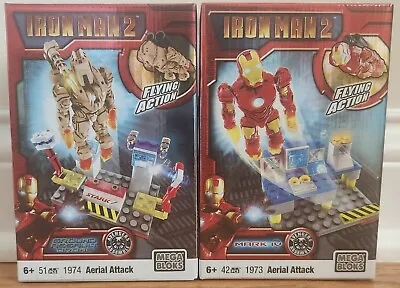 Marvel Mega Bloks Iron Man 2 Aerial Attack Set # 1974 & 1973 Lot (Brand NEW) • $34.99