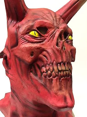 £15.99 • Buy Evil Demon Devil Mask Halloween Horror Fancy Dress Costume Accessory Long Horn