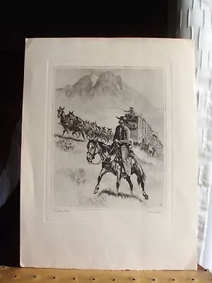 2 Westen Frontier Etchings By Recognized Artist R. H. Palenske • $95