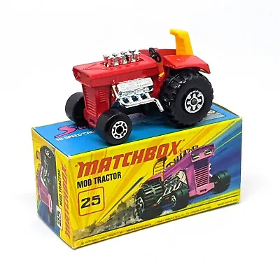£39.95 • Buy Matchbox Superfast No. 25 Mod Tractor In RARER RED (5 Crown Front Wheels) - NMIB