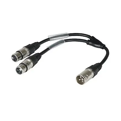 W-Audio XLR Splitter Cable 2x Male Socket To 1x Female 3 Pin Plugs Audio Lead  • £6.99