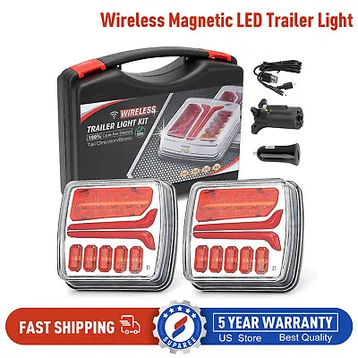 2x Wireless LED Rear Tail Trailer Light Battery Operated USB Magnetic Tow Towing • $69.99