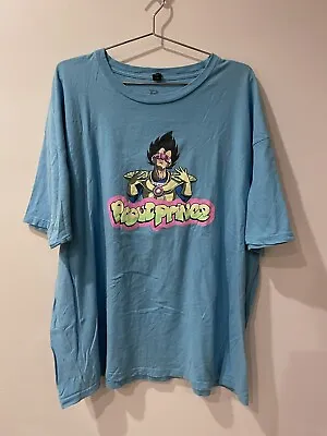 A+ VTG XXXL Dragon Ball Z Vegeta Proud Fresh Prince Light Blue Tee DBZ Hip Hop • $35