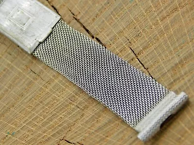 Vintage Watch Band 19mm Deployment Clasp Stainless Steel Mesh Gemex Pre-Owned • $62.10