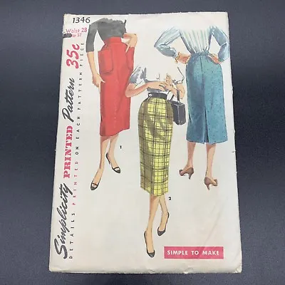 Simplicity Vintage Printed Sewing Pattern #1346 Misses Skirt Waist 26 Hip 37 • $9.99