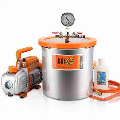 $87 • Buy BACOENG 3 Gallon Vacuum Chamber Kit With 3.6 CFM 1 Stage Vacuum Pump HVAC