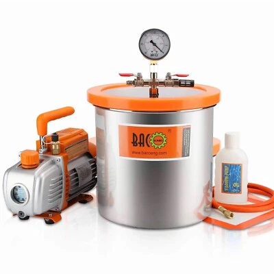 $87 • Buy BACOENG 3 Gallon Vacuum Chamber Kit With 3.6 CFM 1 Stage Vacuum Pump HVAC