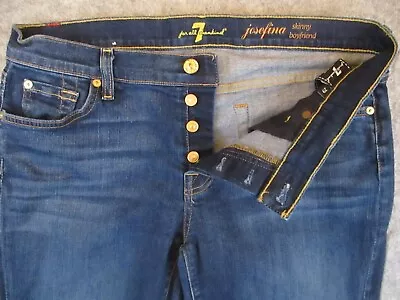 Seven 7 For All Mankind Jeans Womens 29 Blue Denim Josefina Skinny Boyfriend • $21.20