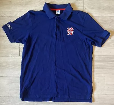 Official Product Of London 2012 Olympic Games Polo Shirt Size Large Navy Blue • £25