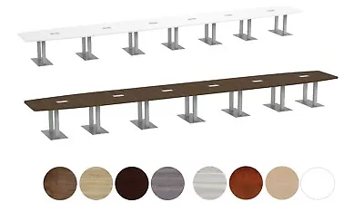 28 Ft Modern Conference Table With Metal Legs Grommets For Power Data 8 Colors • $5450