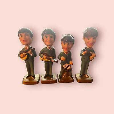 Vintage The Beatles Cake Toppers Bobbleheads 3.5-4 Inch Plastic • £72.39