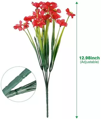 Artificial Flowers Plastic Fake Plants UV Resistant Home In/Outdoor Garden Decor • £1.99