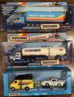 Matchbox Superkings Lot K-31 K-103 K-102 Tanker  Refrigeration Truck Race Set • $119
