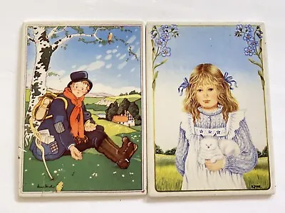 Villeroy & Boch Porcelain Postcard A29 Boy Hiker & A40 I Love You Vintage • $11.69