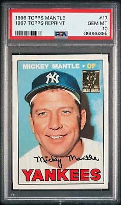 1996 Topps Mickey Mantle 1967 Topps Reprint Insert Card #17!  PSA 10! • $0.99