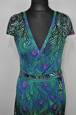 MATTHEW WILLIAMSON For H&M PEACOCK WRAP DRESS Size M • $55