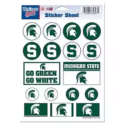 MICHIGAN STATE SPARTANS 5 X7  LOGO STICKER SHEET BRAND NEW WINCRAFT 👀 • $8