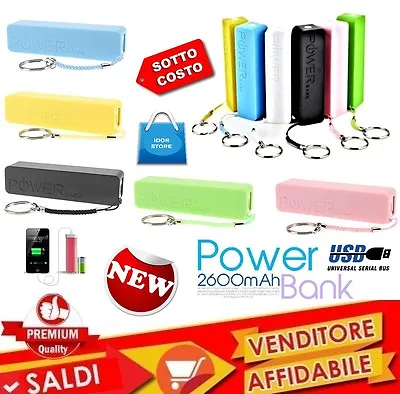 Battery External USB Universal Charger Emergency Power Bank 2600MAH Tablet • £28.57