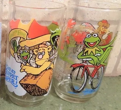 (2) 1981 GREAT MUPPET CAPER COLLECTOR GLASSES Lot KERMIT The FROG~GREAT GONZO • $9.99