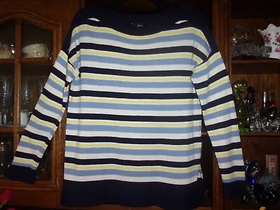 Joules. Attractive Cotton Mix Striped Jumper With A Blue Hare UK 10 Great Condit • £9.99