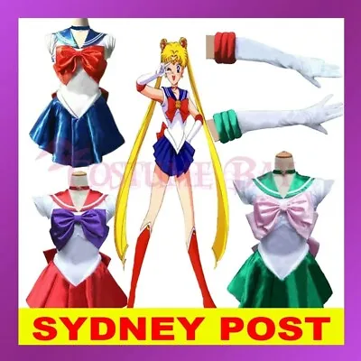 Sailor Moon Costume Cosplay Uniform Fancy Dress Up Sailormoon Party Outfit Glove • $24.95