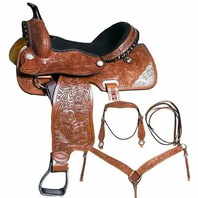 Premium Leather Western Barrel Racing Trail Horse Tack Saddle All Size 10 -18.5  • $323.99