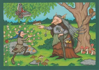 Friendly Trolls Greeting Card Mouse Mother Butterfly Ladybug Mushrooms • $5.75