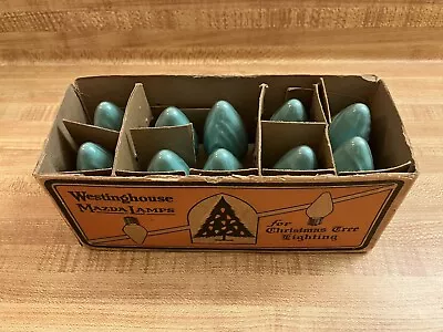 10 Vintage C9 Westinghouse Swirl Flame Christmas Lights Green Tested Old Box USA • $39.99